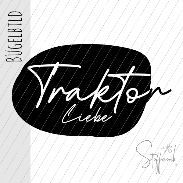 Bügelbild - Button - Traktor Liebe